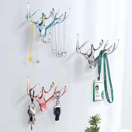 鹿角美式家居装饰挂钩墙上置物架壁挂创意墙面个性鹿头墙壁钥匙架