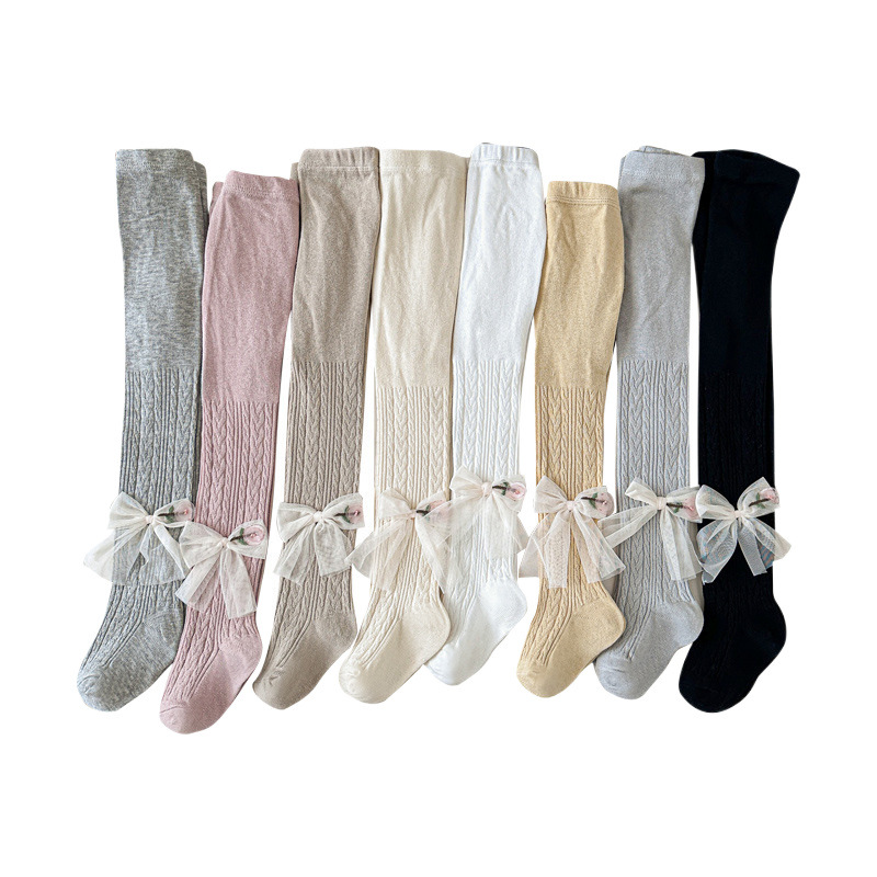 春秋新款女童打底裤白色连脚打底袜女宝宝春季薄款外穿儿童连裤袜
