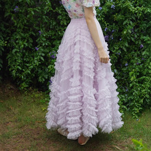 纱裙半身裙女秋冬新款高级小众设计感层层网纱蓬蓬裙a字长裙4808