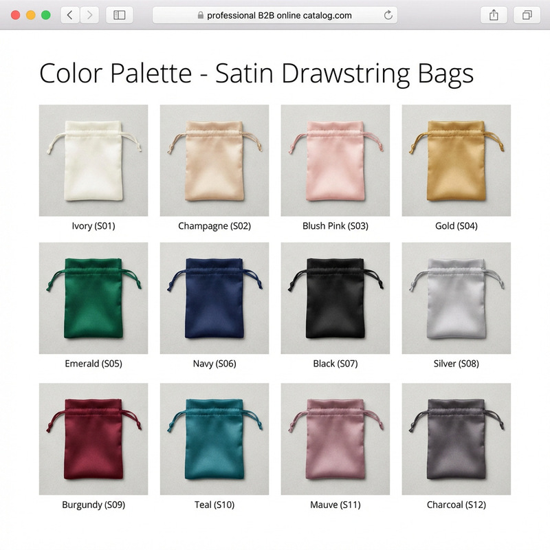 Multi-Size Faux Silk Satin Drawstring Bags, Drawstring Gift Bags, Customizable with Logo, Jewelry Packaging Cloth Bags