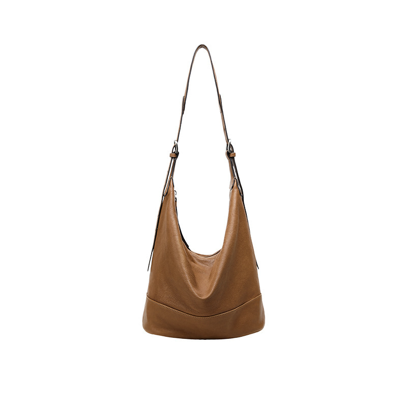[Song Jia Style] Qiuzhen Gewu Slouchy Bag Vegetable-Tanned Sheepskin Double-Handle Bucket Bag Luxury Commuter Handbag For Women - Thumbnail 8