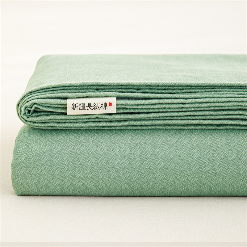 Nuevo tipo A color sólido sábana individual de algodón engrosada sábana de algodón 100% ecológico jet funda de almohada individual de tres piezas