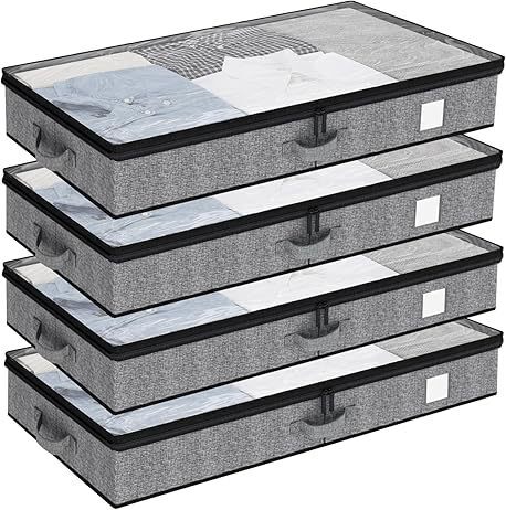 Cross-border linen gray fabric lined with PP board wardrobe bed storage box clothes quilt storage box