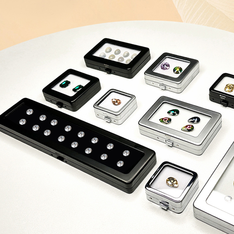 首饰收纳盒子饰品项链手链吊坠文玩珠宝样品展示盒玻璃PU皮革卡扣