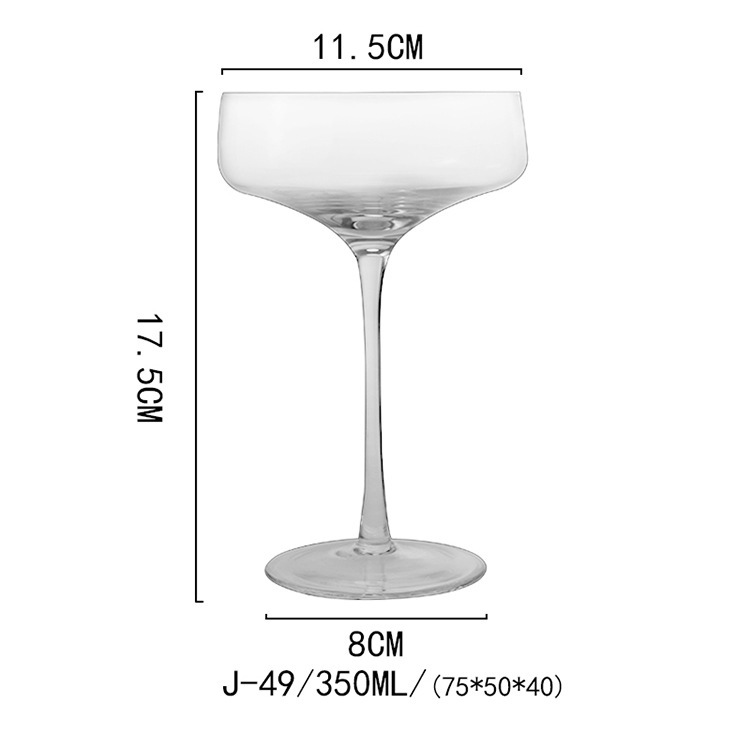 Bar creativo cristal taza de cóctel martini taza margarita taza triangular taza de pie alto taza de champán