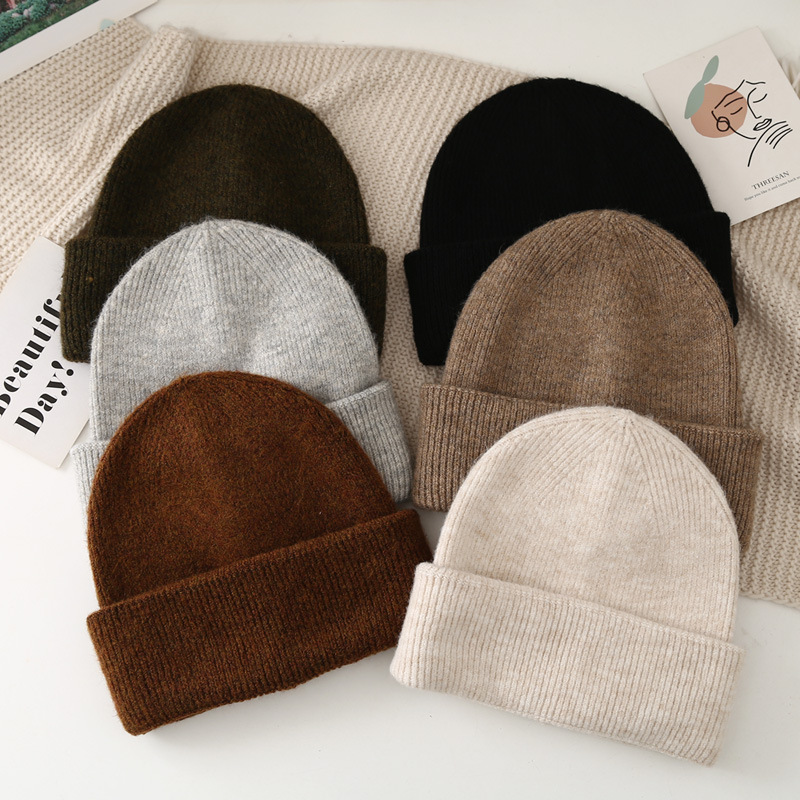 Trendy Knitted Winter Beanie Hat For Men Warm Wool Skullies_voghion.com