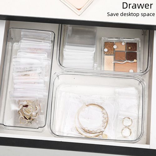 Anti-oxidation jewelry box earring stud necklace hand accessory box portable earring ring storage bag magic transparent