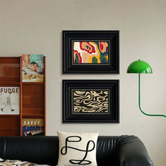 蒙德里安中古風客廳組合裝飾畫藝術臥室斗櫃掛畫法式餐廳背景牆畫