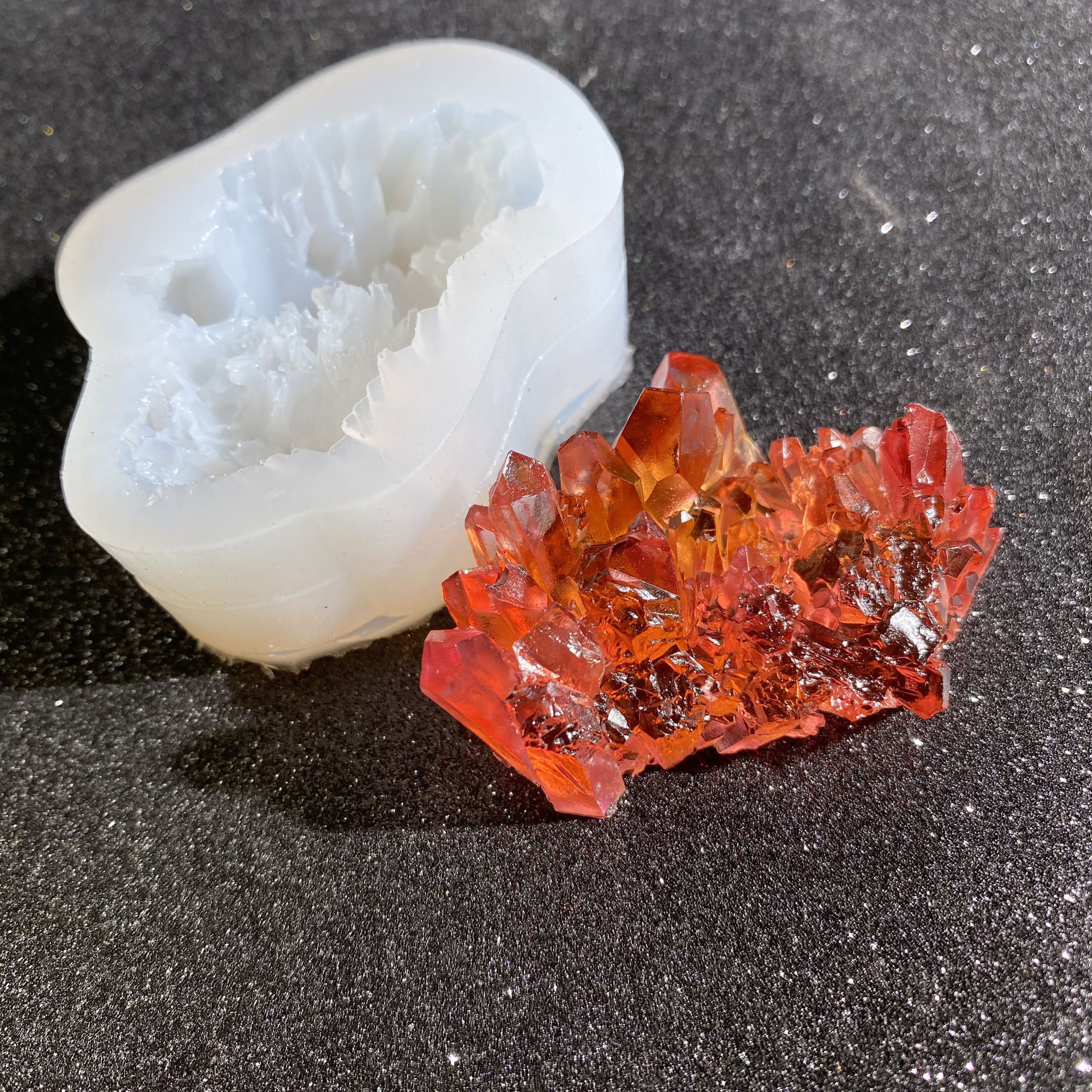 Artificial cristal natural racimo original piedra decoración cristal epoxi cristal racimo iceberg cristal epoxi molde de silicona