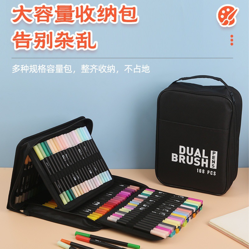 Transfronterizos de doble cabeza de acuarela pincel de galpón de pintura de arte infantil colorido graffiti lavable con agua con cabeza suave acuarela pincel