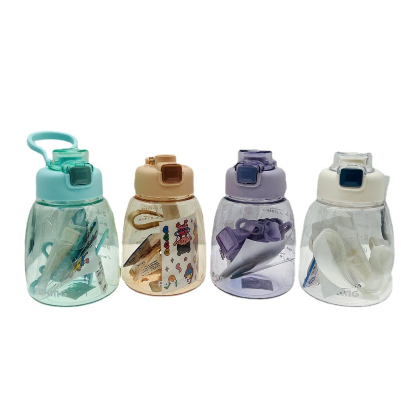 Jinshi estilo coreano lindo de los niños taza de paja 850ml gran capacidad hervidor portátil taza de plástico para la escuela taza de agua