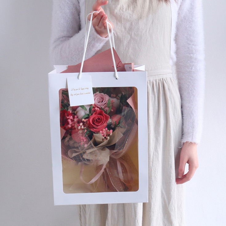 Qixi vintage naranja flor eterna ramo rosa de madera de algodón flor seca decoración de la sala de estar para la novia de cumpleaños regalo de vacaciones