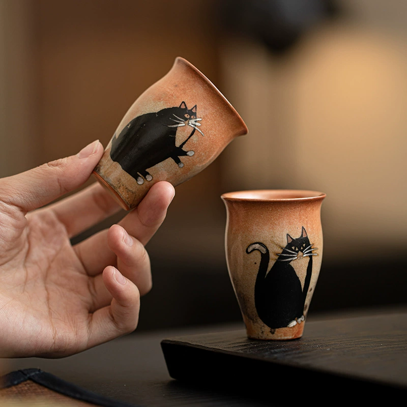 Дуньхуа Чжиye Котл CeramicTea Cup Handmade Classic Cup Silver Cup Home Retro Kung Fu Tea Sweet Cup Single Cup