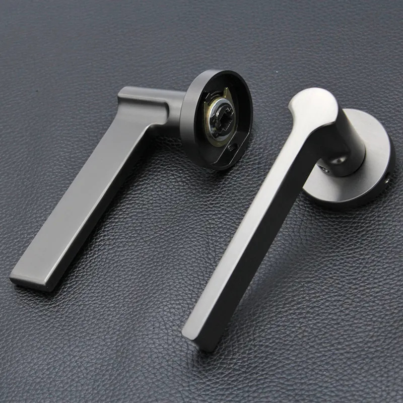 Aleación de zinc cerradura de la puerta interior gris split manija cerradura al por mayor dormitorio mudo cerradura de la puerta sólida split Lock