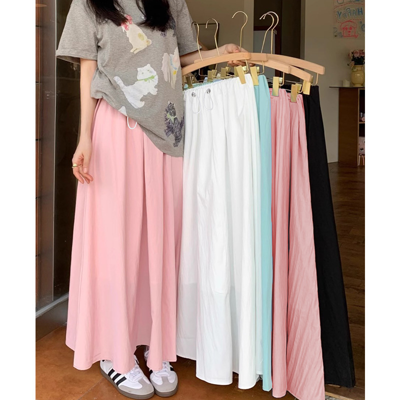 in stock Maternity Summer New Drawstring Yamamoto Skirt Casual Slim Look Sag Mid-length Large Swing A- line Umbrella Skirt in stock Maternity Summer New Drawstring Yamamoto Skirt Casual Slim Look Sag Mid-length Large Swing A- line Umbrella Skirt