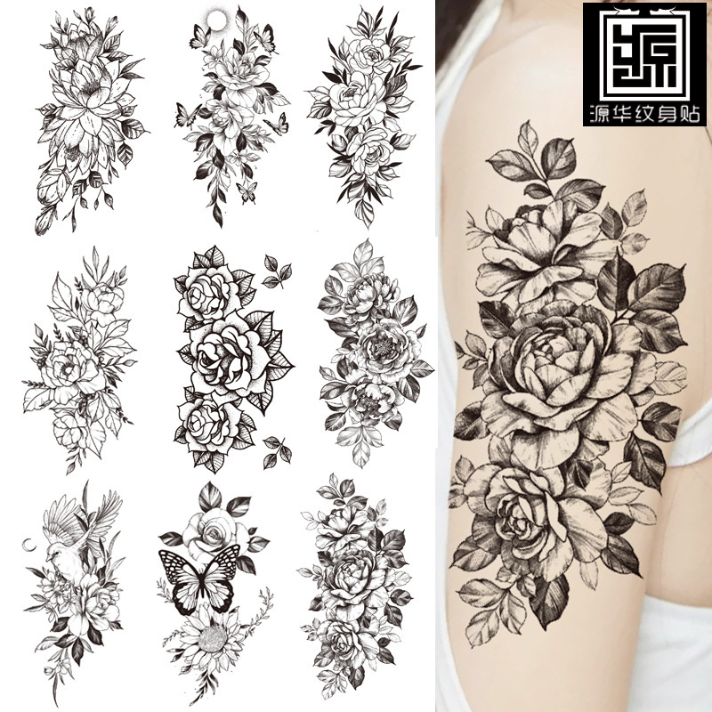 Small full arm waterproof tattoo stickers factory spot wholesale symbol totem animal skull small arm tattoo stickers
