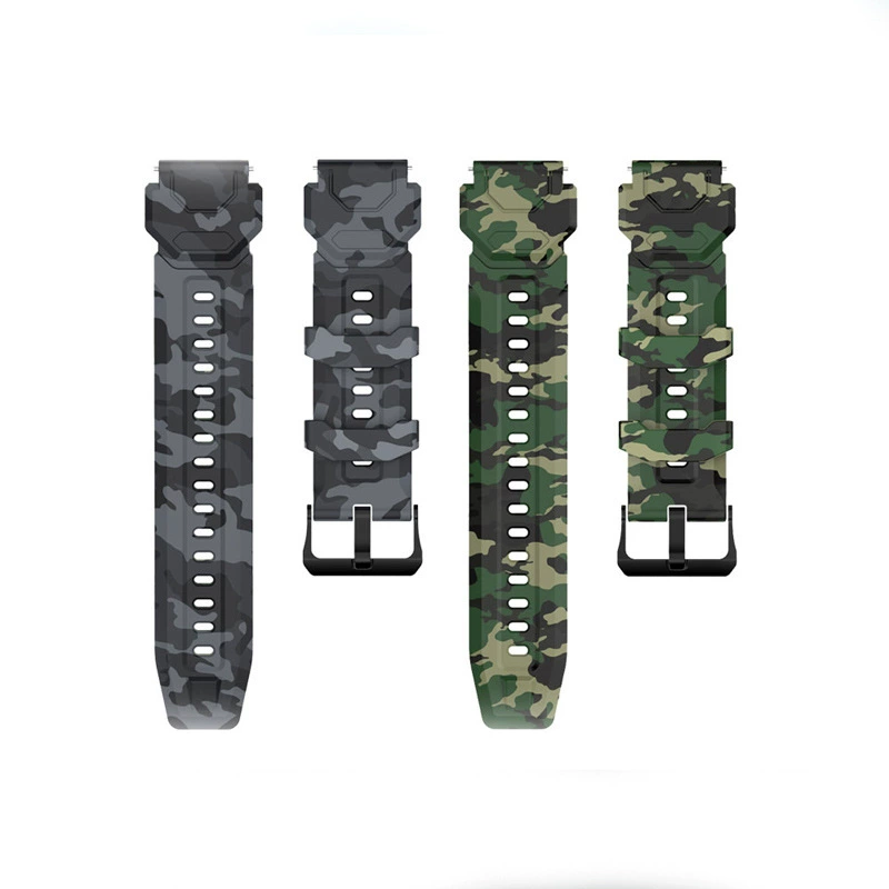 Cross -border T8 series C21C20PROC22C28C29 camouflage strap 22mm wide gray camouflage green fan camouflage strap