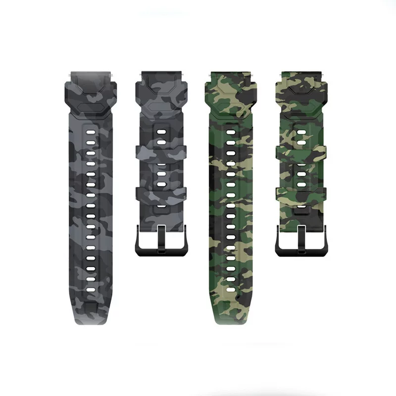 Cross -border T8 series C21C20PROC22C28C29 camouflage strap 22mm wide gray camouflage green fan camouflage strap