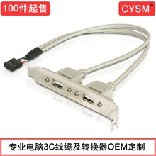 CYSM CY-142 主板USB扩展线 2口U 挡板线 电脑主机 U扩展挡板