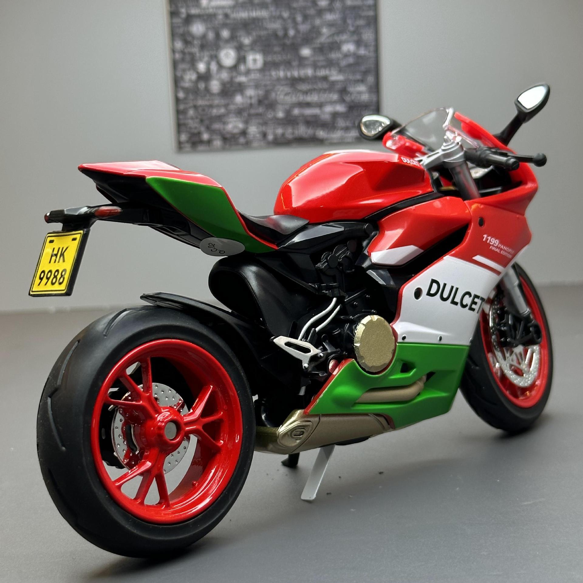 Jiaye aleación 1:12 du Kadi 1199 motocicleta deslizante juguete con luz de sonido decoración modelo coche colección