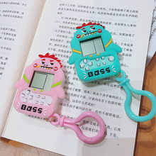 创意恐龙游戏机钥匙扣复古俄罗斯方块手掌游戏包包挂件小礼品批发