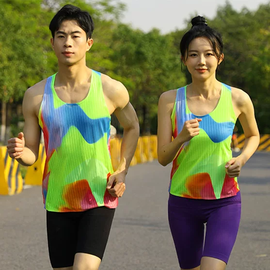 Seamless Created Marathon Running Vest Men's and Women's Sports Fitness Training Top Breathable Quick-drying Lightweight Vest