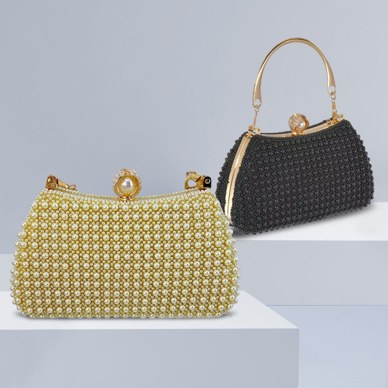 Cross-Border Pearl Evening Bag, Socialite Cheongsam Evening Bag, Dress Handbag, Party Evening Handbag, Underarm Bag
