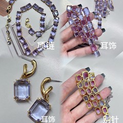 施家精品ドーパミンは鎖骨の鎖のネックレスを着て水晶milleniaのデザインを推薦する