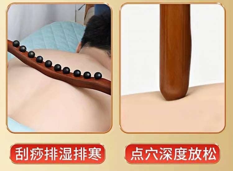Beech Wood Gua Sha Massage Roller Stick 8 Bead 10 Bead Full Body Meridian Rolling Wand key features