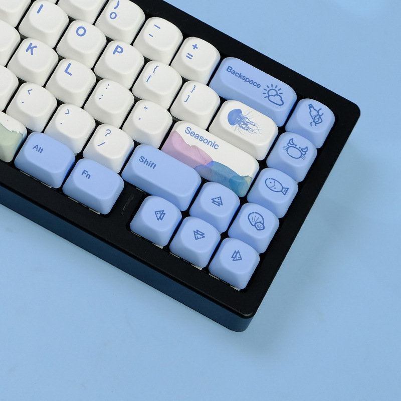 Haiyun Theme Blue MOA\KOA Sublimation PBT Material 135 Keys Small Full Set Universal Mechanical Keyboard Keycap Haiyun Theme Blue MOA\KOA Sublimation PBT Material 135 Keys Small Full Set Universal Mechanical Keyboard Keycap