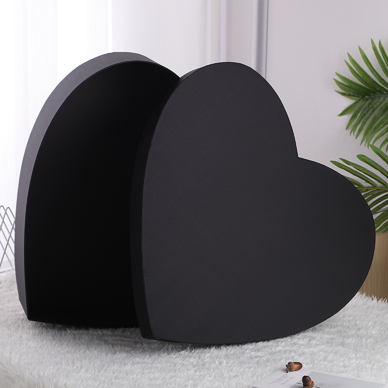 绸缎大桃心鲜花礼盒 节日送礼大圆天地盖盒 创意鲜花礼物包装盒