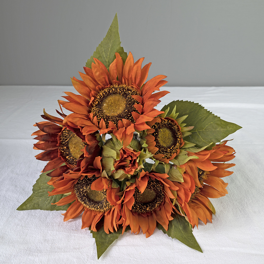 POS EXPRESS flores de girasol simuladas regalos de Navidad flores de simulación sala de estar decoración floral decoración floral flor seca