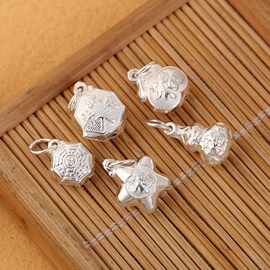 s990银福星葫芦吊坠红绳编织手链项链水晶玛瑙手串菩提银饰配件