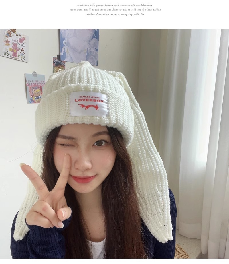 Han China-Chic brand design niche rabbit wool autumn and winter ear protection warm knitted hat children_voghion.com