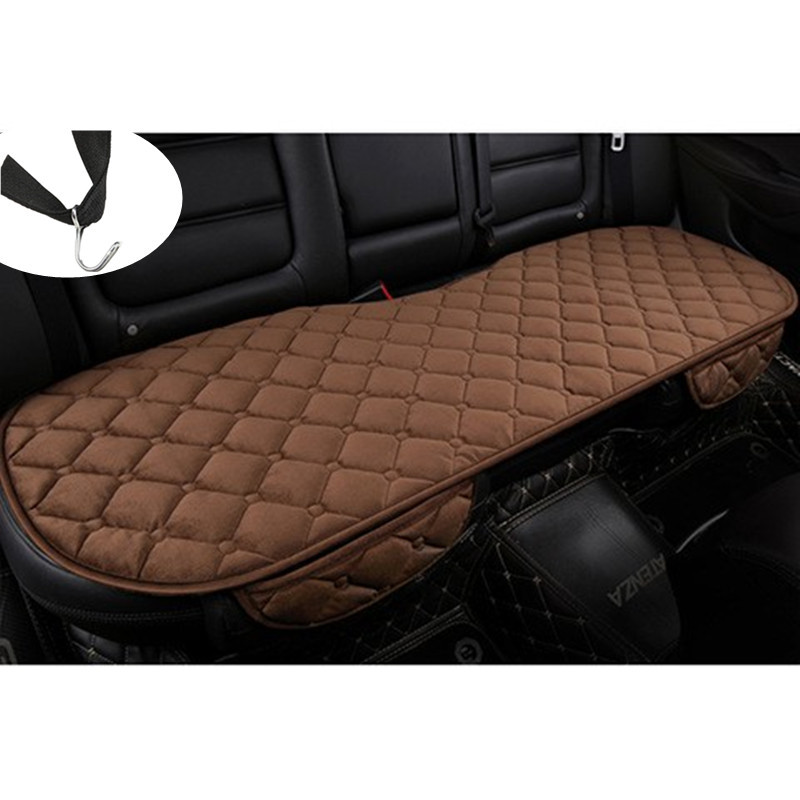 Qìchē – Seat cushion, seat cover Car Seat - rhombus-plush-coffee-rear-row-with-pocket-and-hook