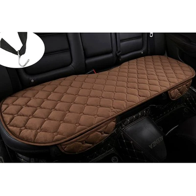 Seat cushion, seat cover car cushion single no - diamond-plush-brown-with-pockets-and-hooks-in-the-back-row