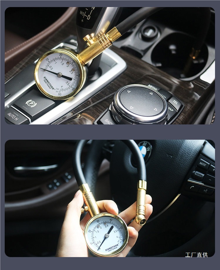 High-Precision Car Tire Pressure Gauge, Pure Copper Tire Pressure Meter, Metal Mechanical Tire Pressure Gauge, Digital Display Tire Pressure Monitor