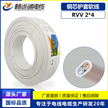 山东远通线缆电线国标纯铜白色软护RVV2*4平方足米家用布电线设备