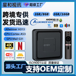 Cross-Border New Product Atv Network Set-Top Box H313 Box Android 10.0 Dual-Band Smart Voice Player Tvbox