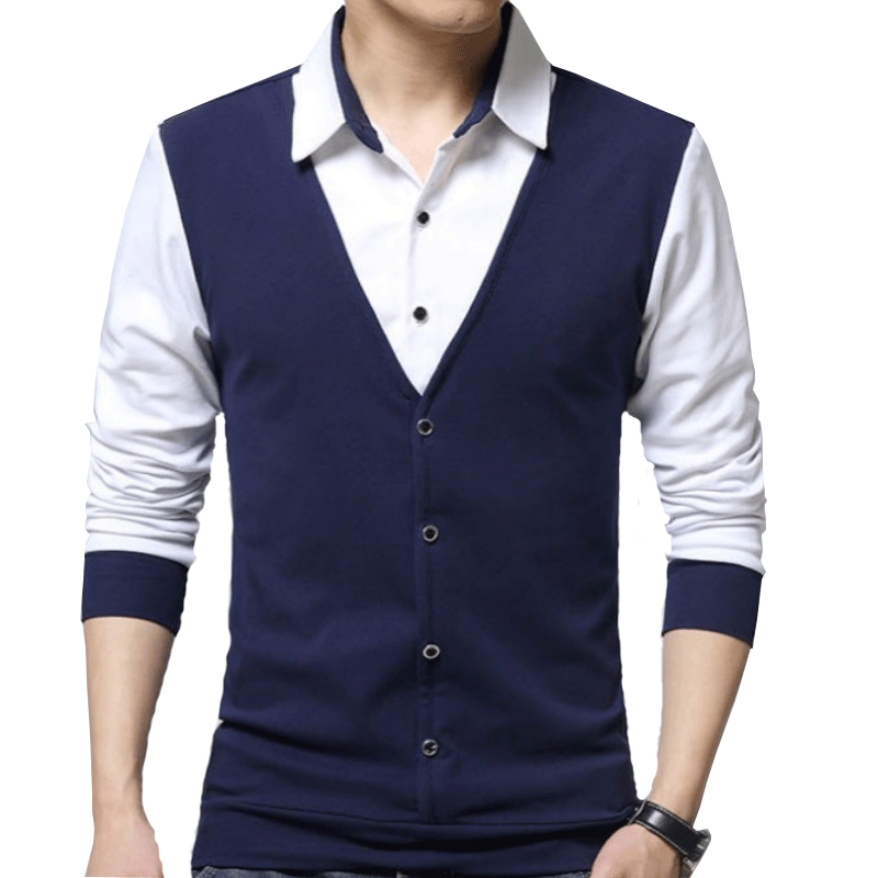 Maglia a maniche lunghe da uomo con collo a polo elegante_voghion.com