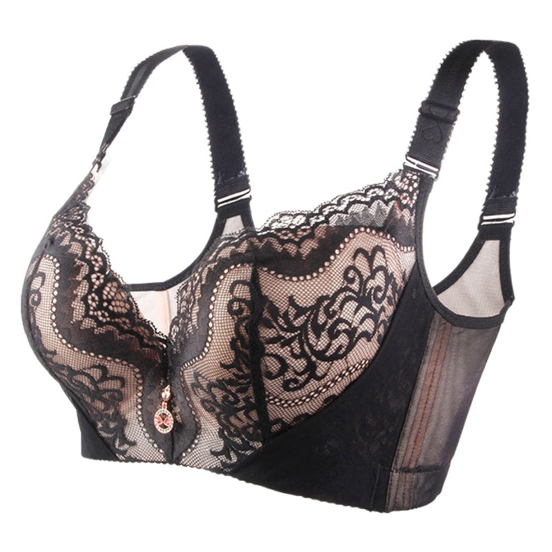 Con anillo de acero soporte de acero más tamaño ropa interior sujetador gordito chica más tamaño más taza completa push up BRA colección superior Ajuste de mama