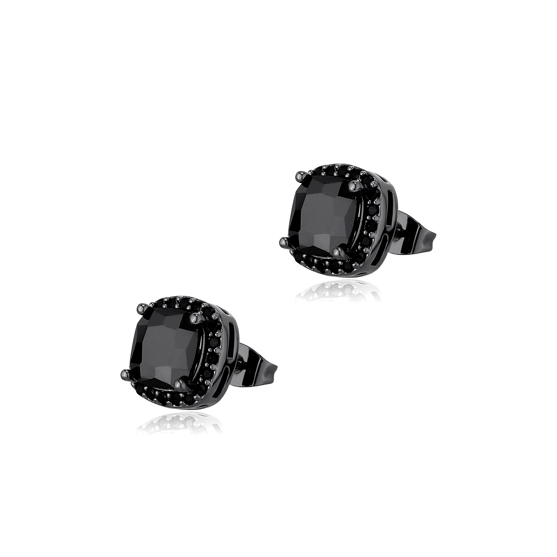 Square diamond earrings (gun black)