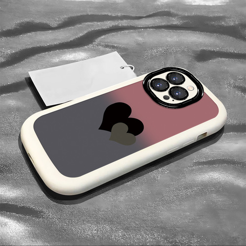 Gradient Dual Heart Case for Apple iPhone 16 Pro Max, Women's Style, New iPhone 15, Suitable for 14/13, High-End Feel