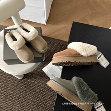 2025桑坡厚底雪地靴塔兹勒皮毛一体增高松糕底保暖棉鞋女鞋