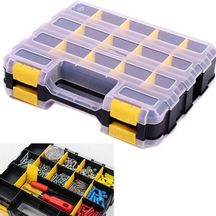 Tool storage box small parts storage box 34 double-sided hardware storage box with removable plastic partition