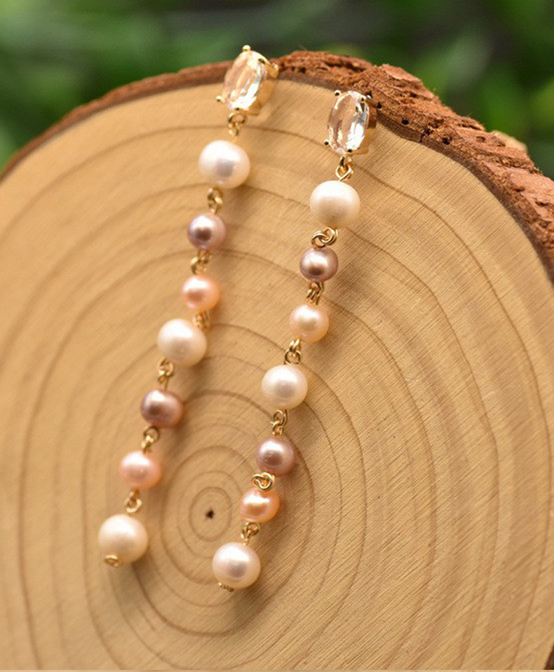 11g Weight Earrings Event & Party Supplies Drop Earrings Classification 1 Pair Quantity Simple Style Tassel Pearl Beaded Plating Drop Earrings 1 Pair