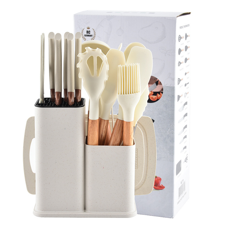 Cocina de silicona 19 juegos de silicona de cocina multifuncional juegos de silicona de cocina resistentes a altas temperaturas y no pegajosos ollas de cocina transfronterizas en stock
