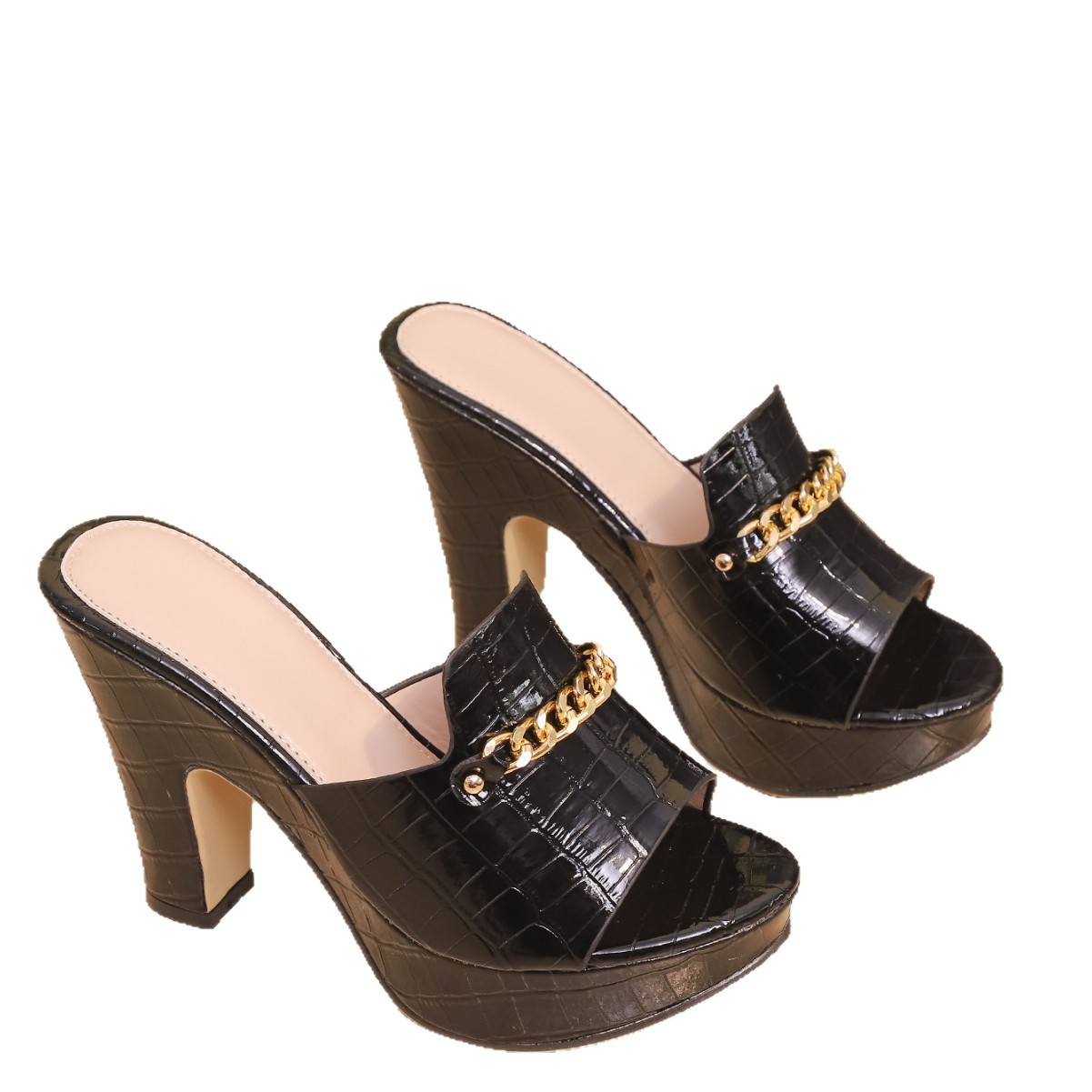 European And American Plus-size Wedge New Cross-border Outdoor Metal Buckle Sandals, Slippers, Women's Beach Shoes_vogvips.com