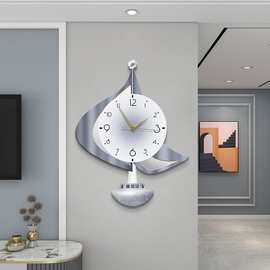一帆风顺创意客厅挂钟高档轻奢餐厅装饰钟表现代简约静音挂墙时钟