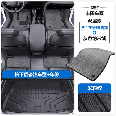 of the Door Sills: Modelə uyğun ayaqaltı - please-leave-a-message-or-note-the-model-year-when-placing-an-order-rice-grain-pattern-tpe-door-sill-mat-gray-nano-velvet-tpe-trunk-mat
